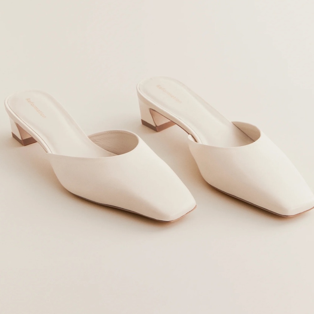Reformation Heather Heeled Mules